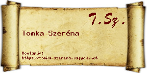Tomka Szeréna névjegykártya